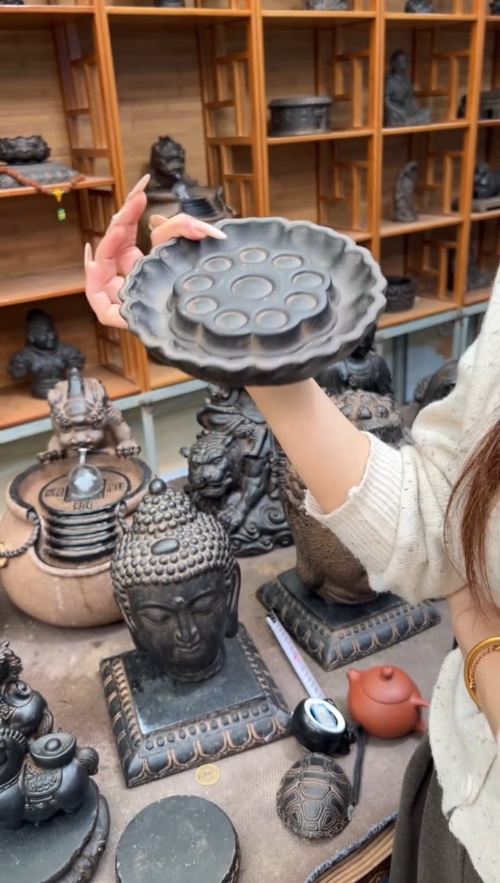 陶土【火山泥】莲蓬壶承