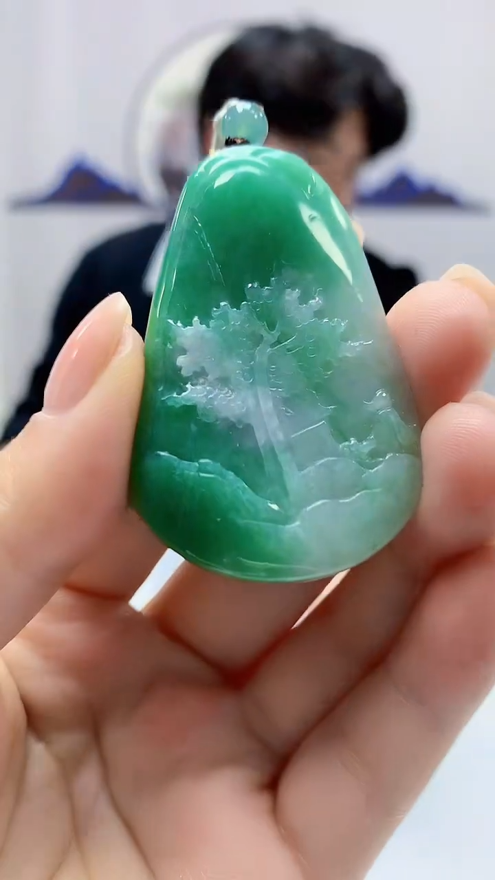 【闪购商品】定制翡翠未镶嵌5145mm-毛货挂件33