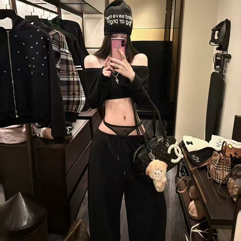 辣妹风轻熟风INS风时尚套装吊带辣妹套装抹胸上衣