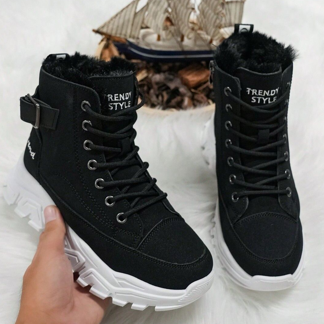 25冬季高帮加绒运动休闲鞋女鞋