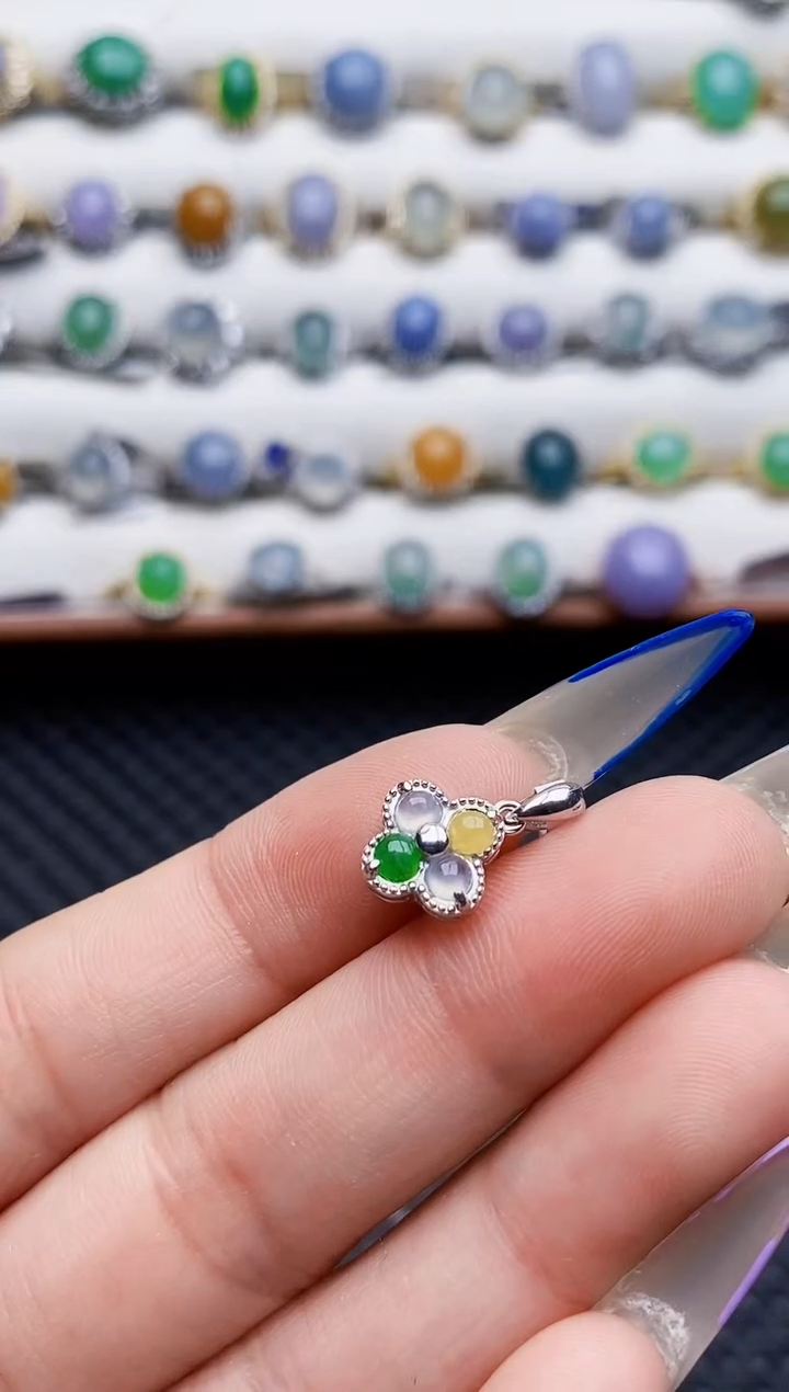 银S925镶嵌戒指翡翠4223