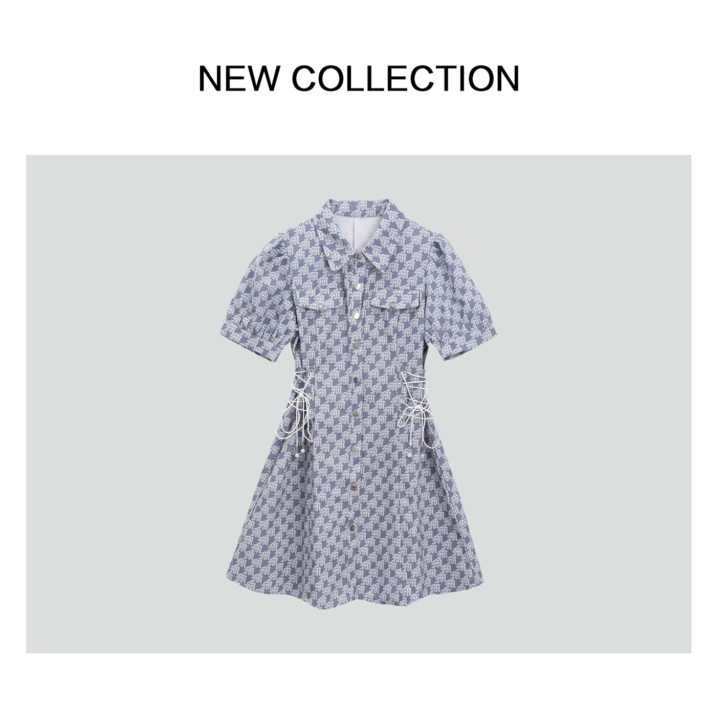 《芳芳专属》L1F27033 优雅舒适高腰A字连衣裙-7033