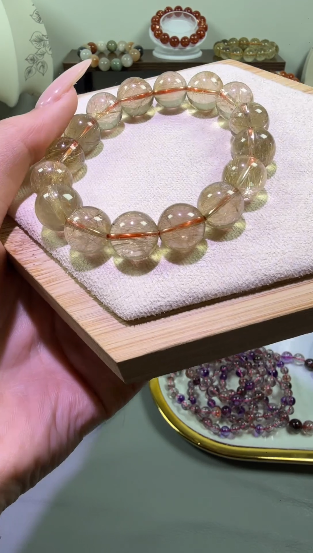 未镶嵌手串水晶金发晶手串