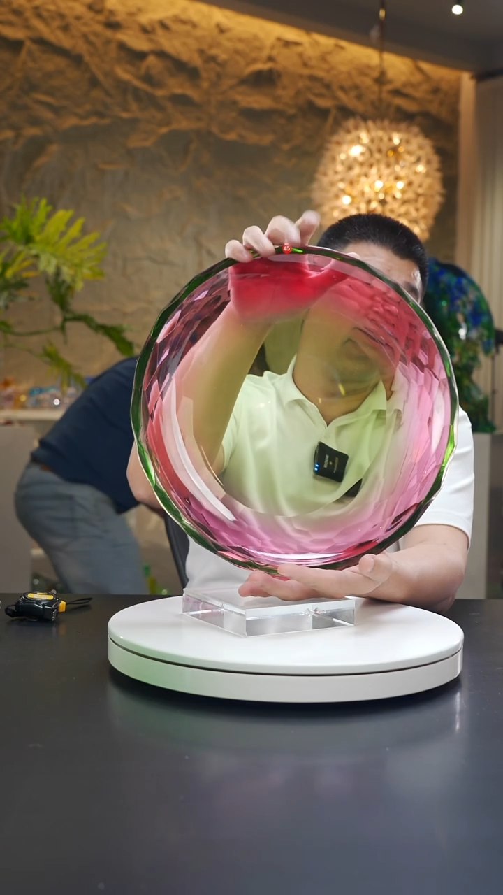 琉璃金红绿切面果盘