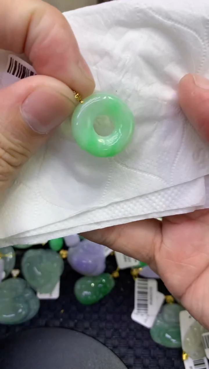 颈饰18K金镶嵌翡翠天然缅甸A货翡翠