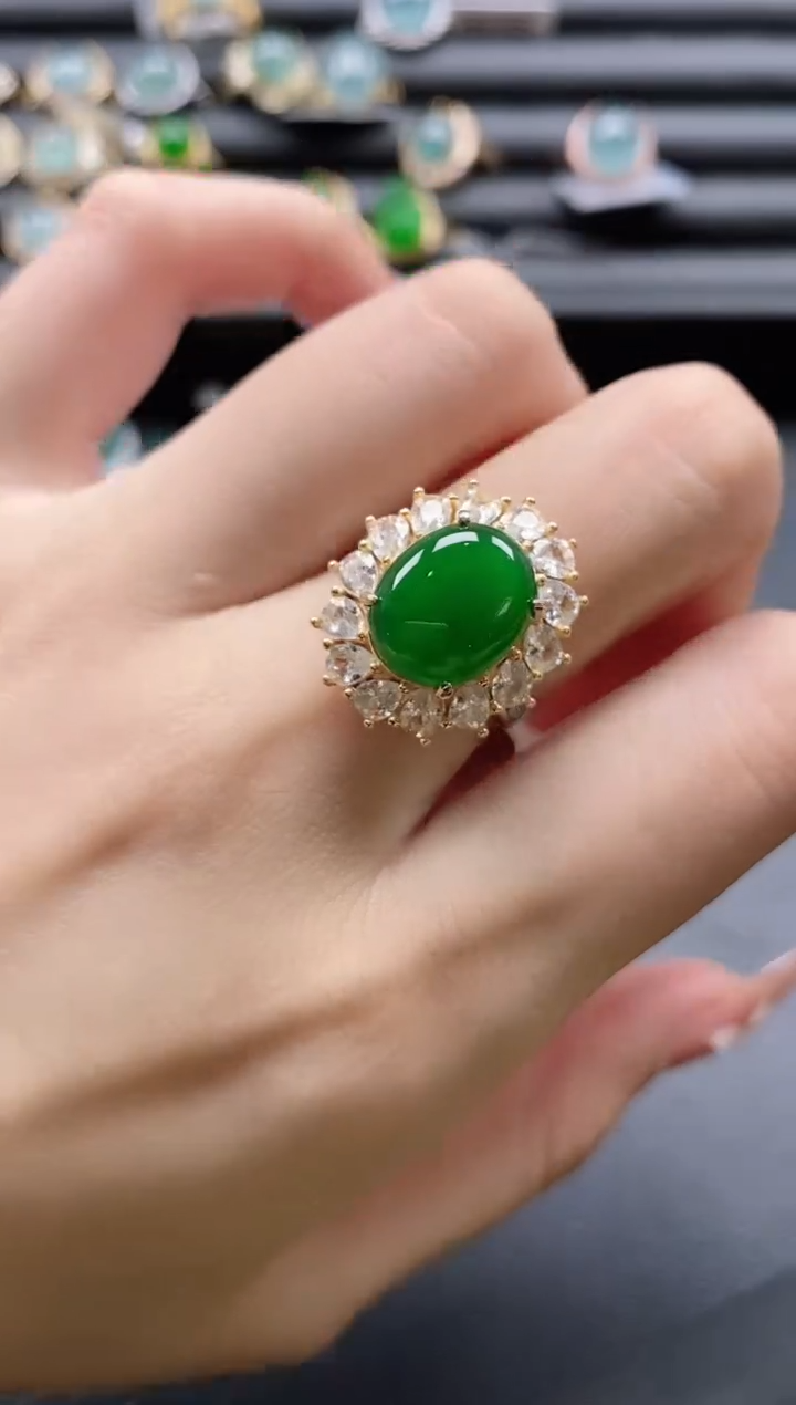 【闪购商品】翡翠戒指银S925镶嵌51151