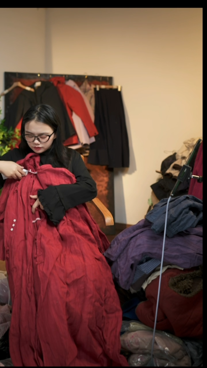 NO退NO换  斜襟纯亚麻袍子