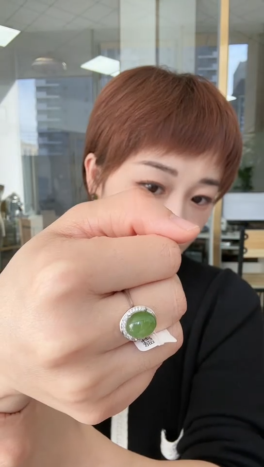【闪购商品】和田玉戒指银S925镶嵌戒指