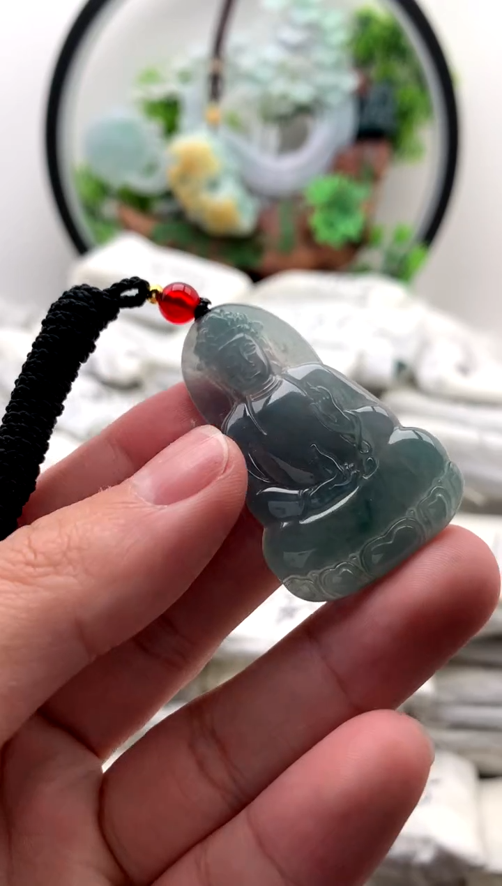【闪购商品】翡翠颈饰未镶嵌小观音【品质一般能接受再拍】