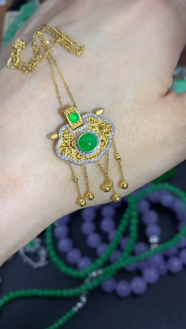 【闪购商品】翡翠颈饰18K金镶嵌433-中国好珍宝