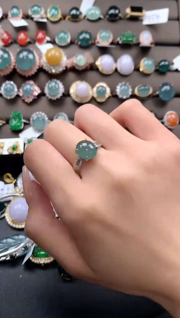 【闪购商品】翡翠戒指银S925镶嵌4324324