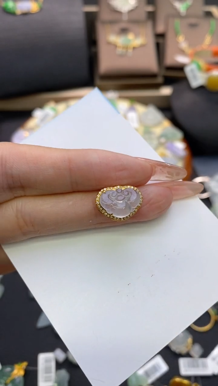 【闪购商品】翡翠颈饰18K金镶嵌净货16287