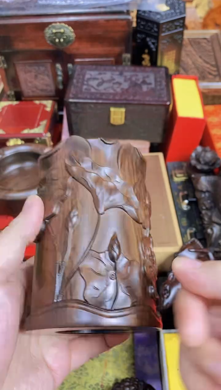 木质荷花笔筒直播推荐直播推荐