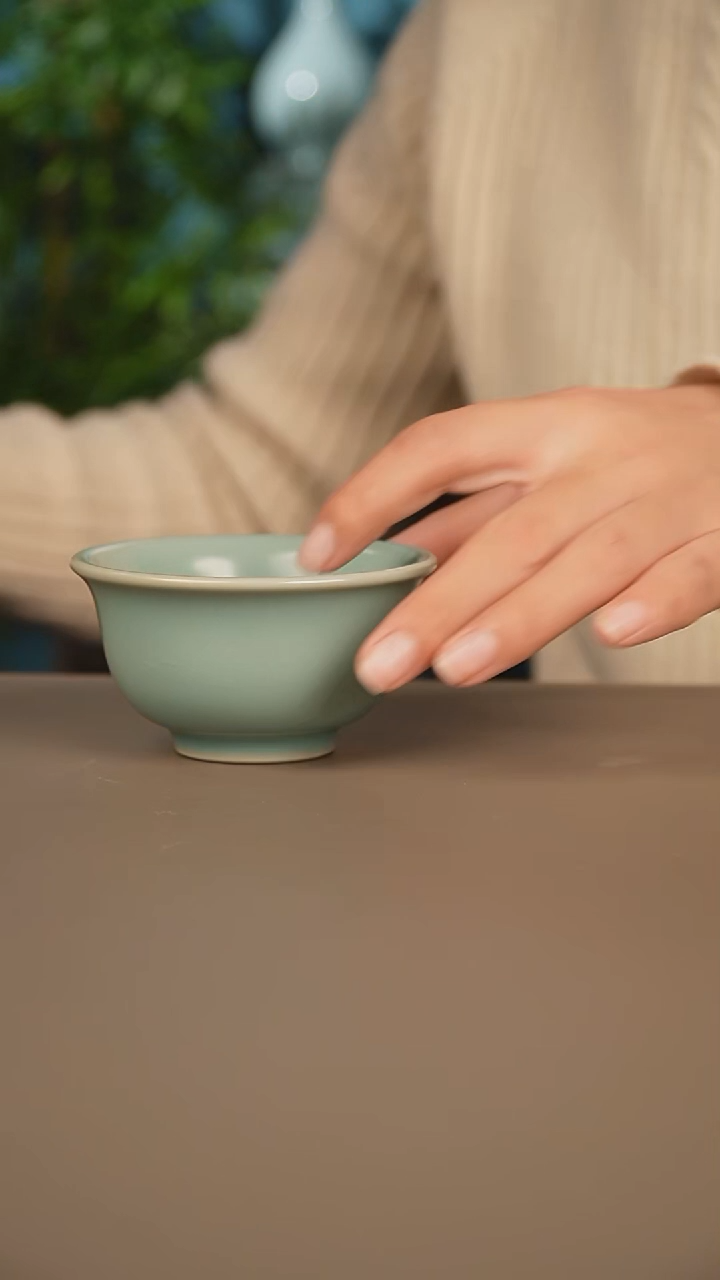 仿古厚胎压手杯       