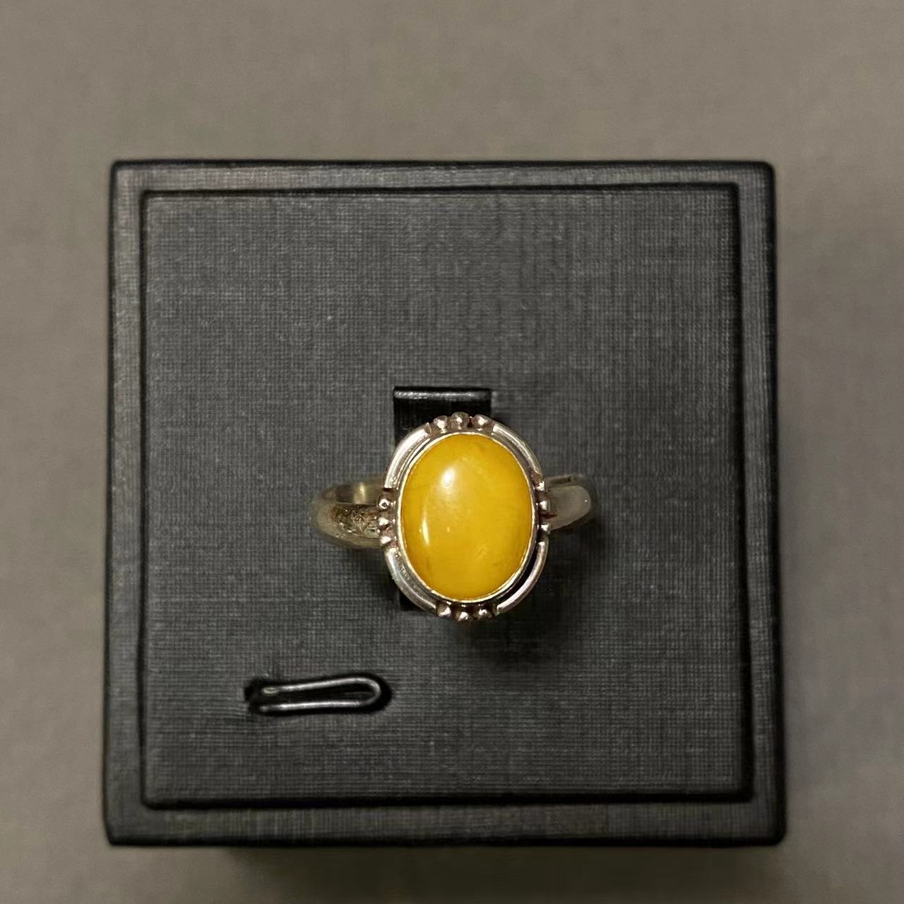 925银戒指 【西藏包邮】E146民族风尼泊尔纯银戒指手工可调节黄色