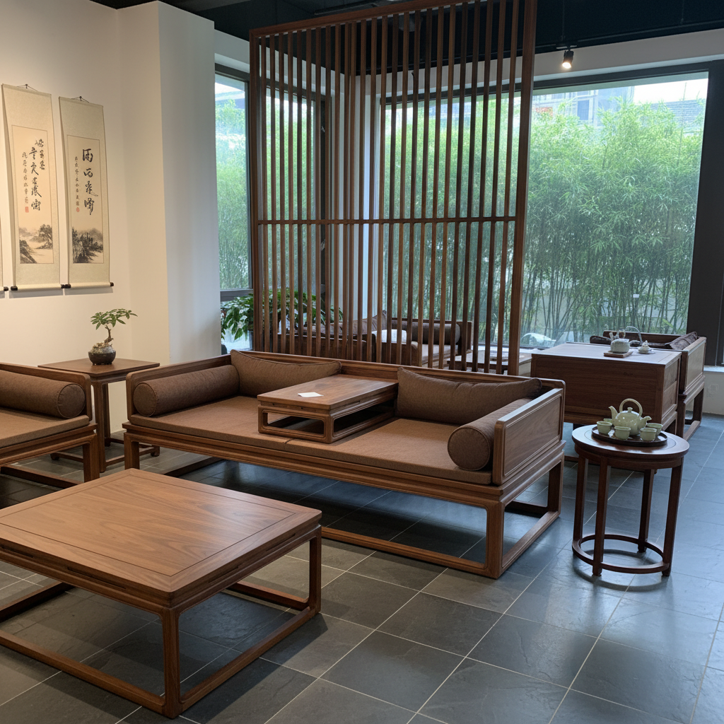【齐线罗汉床】新中式北美黑胡桃全原木手工榫卯冬夏两用家用沙发床