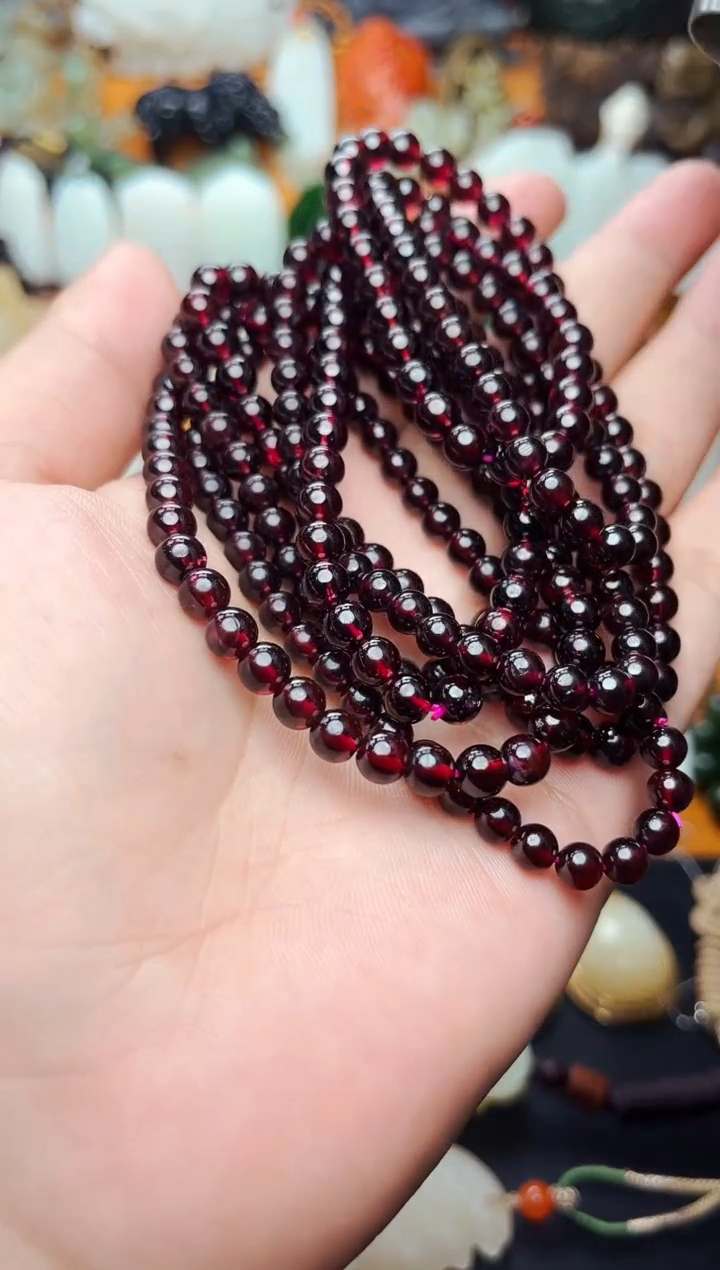 【闪购商品】石榴石手串未镶嵌多圈手串多样性拍一发一01