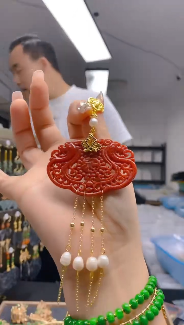 【闪购商品】翡翠耳饰合金316翡翠压襟