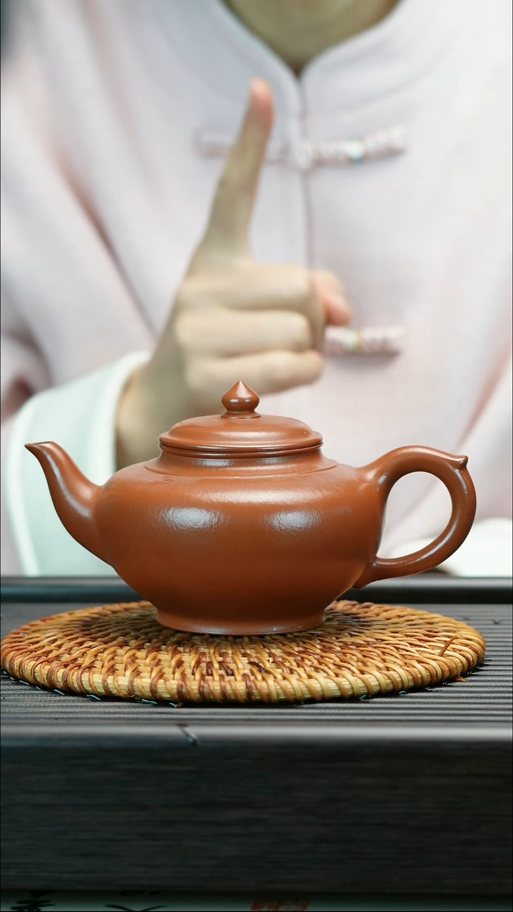 茶壶紫砂朱泥  景舟笑樱壶  全手工精工 轻薄胎 251cc