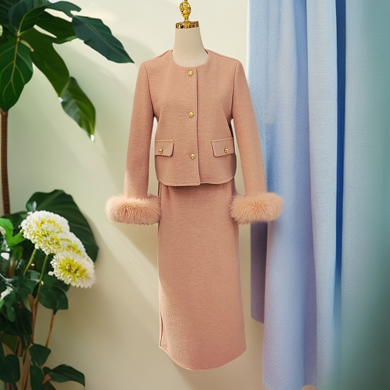 黑色冬季常规合格品上衣法式名媛单排扣毛呢纯色长袖