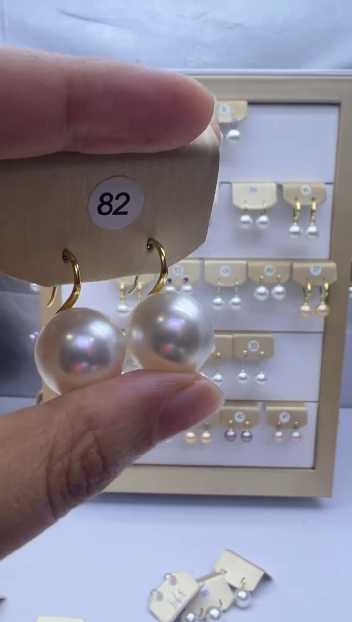 银S925镶嵌耳饰淡水珍珠82