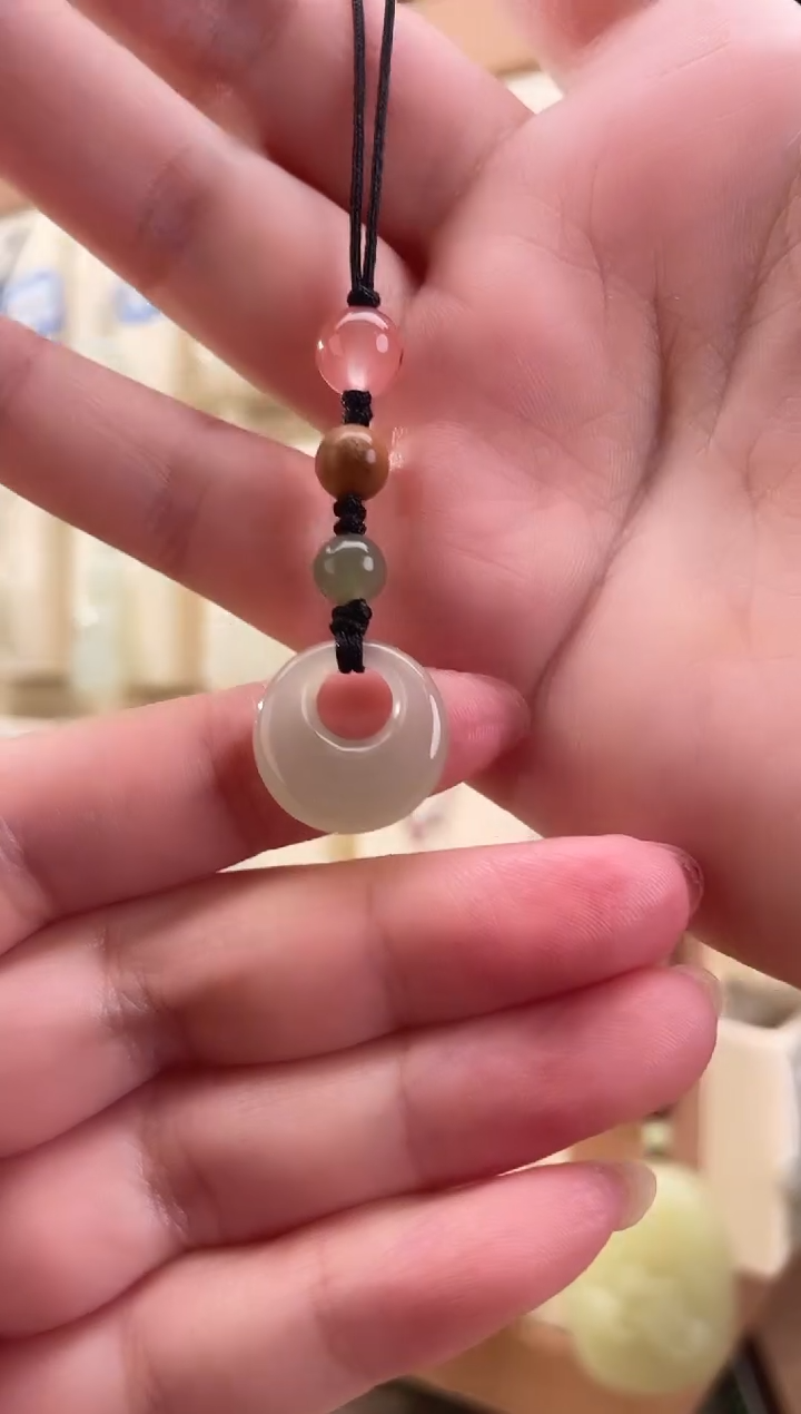 和田玉未镶嵌手机包包挂公主扣高高扣手机包包挂