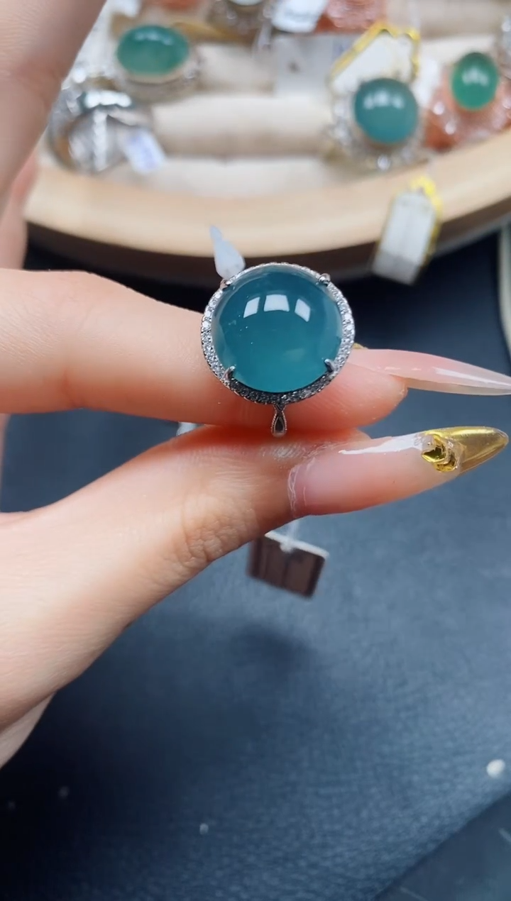 【闪购商品】翡翠戒指银S925镶嵌翡翠