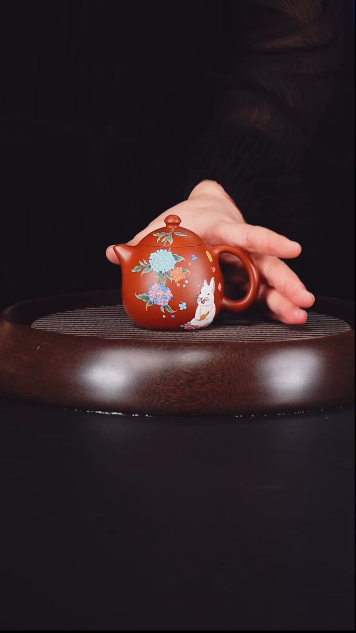 茶壶紫砂刘海清 龙蛋73 大红泥 160毫升