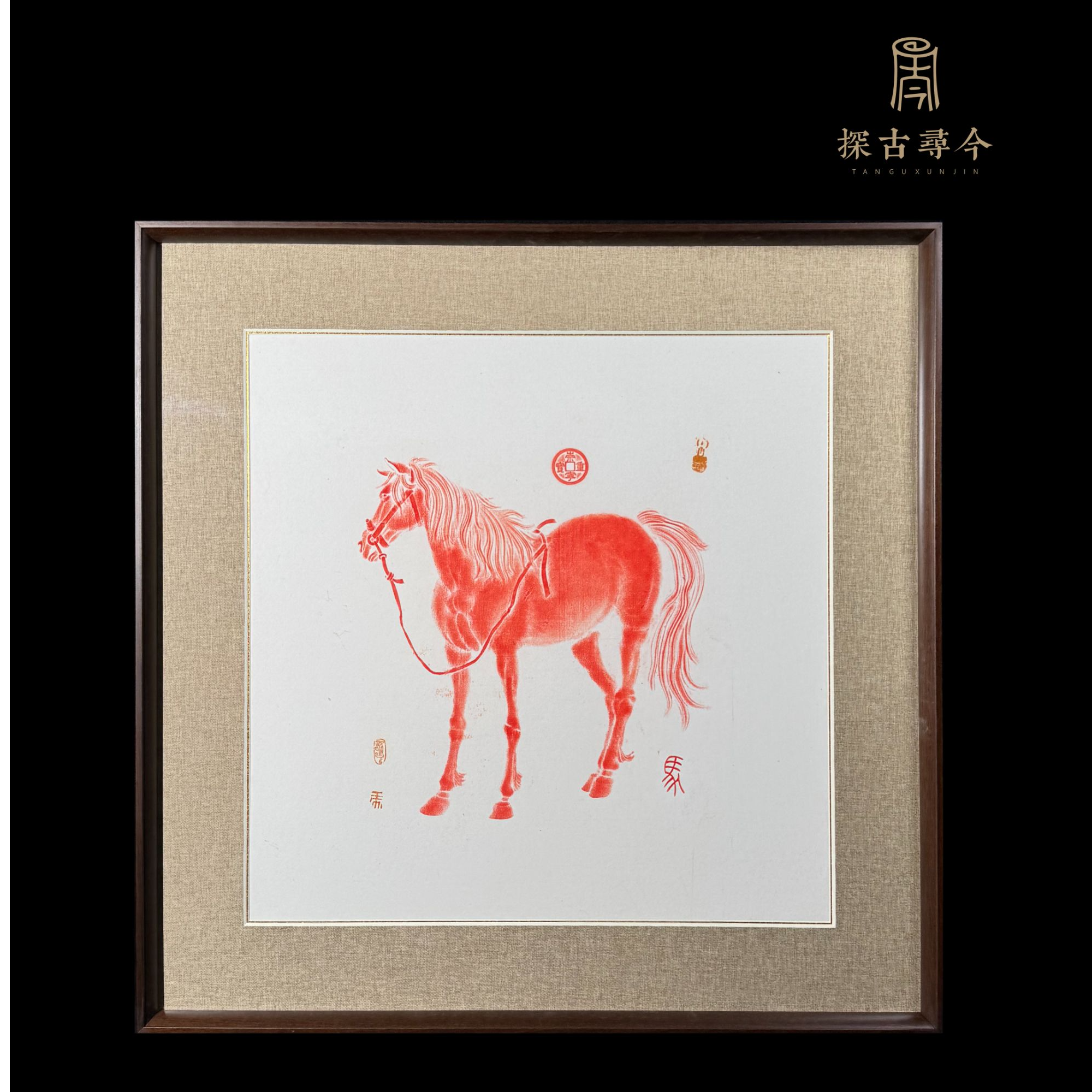 探古寻今马拓画拓片汉石雕馆藏竖版纯手工客厅书房茶室国风禅意
