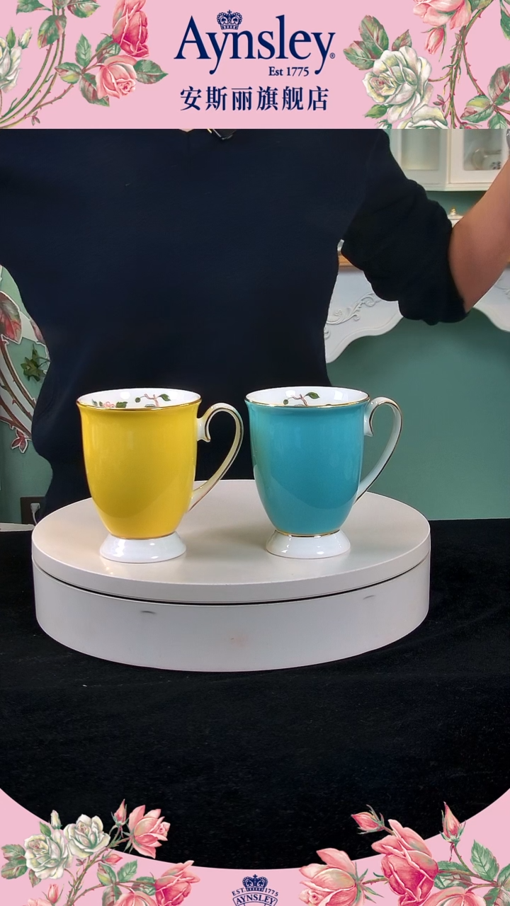 36%以上骨粉骨瓷雀鸟马克杯*2