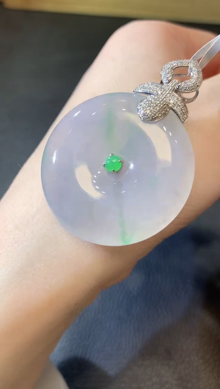 【闪购商品】翡翠吊坠(不含链)18K金镶嵌A78紫货有一定色差 不退换