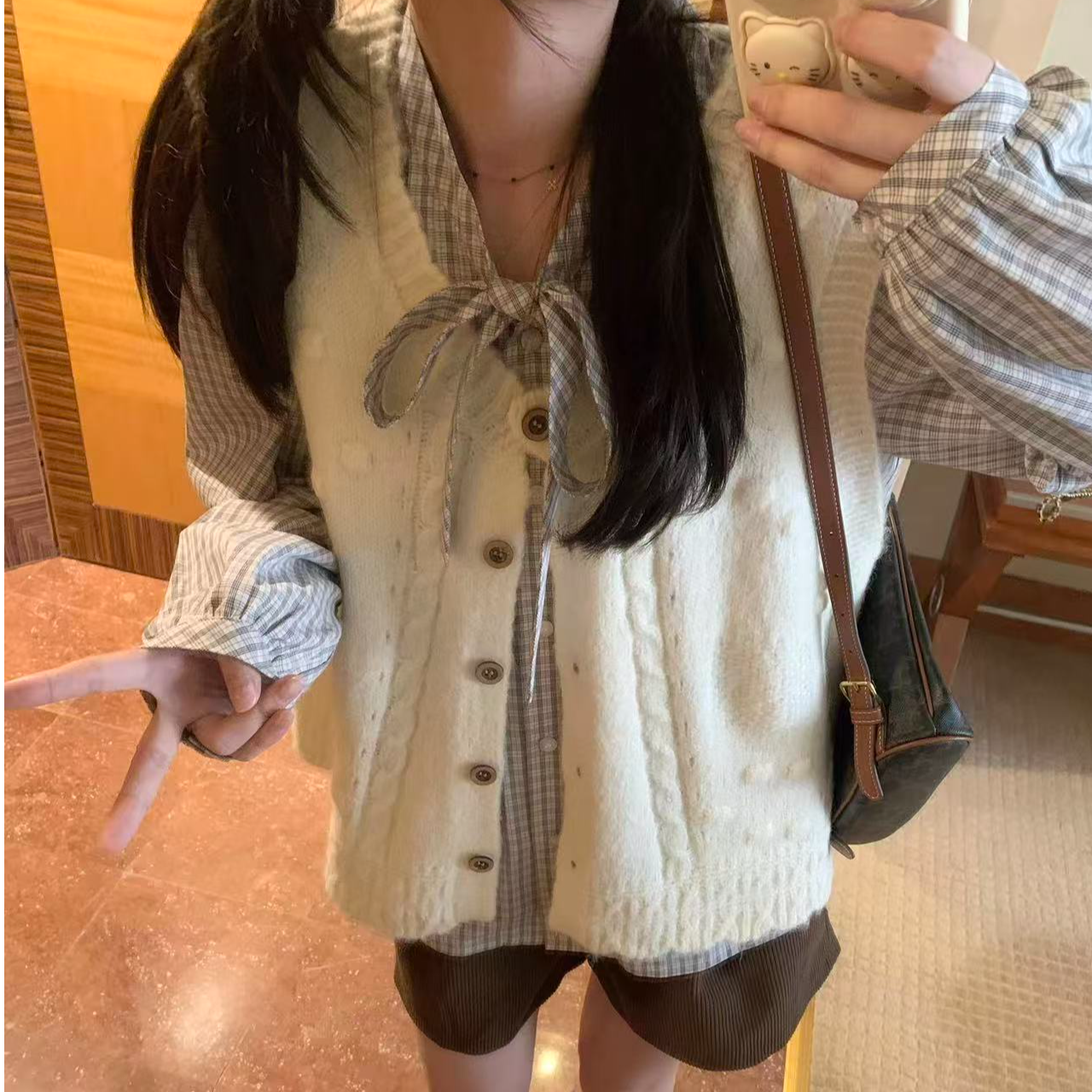 2025新款毛衣马甲慵懒风学院风INS风马夹针织开衫