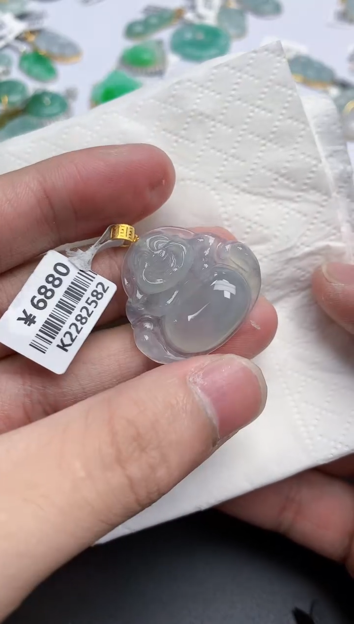 【闪购商品】翡翠颈饰18K金镶嵌天然缅甸翡翠A货