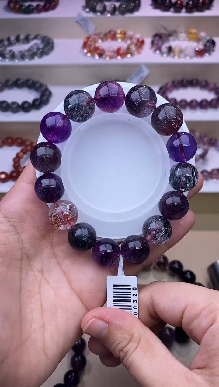 水晶手链未镶嵌黑加仑超七13m+