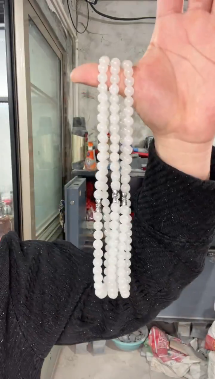 颈饰未镶嵌和田玉白玉项链卡8mm多样性拍一发一