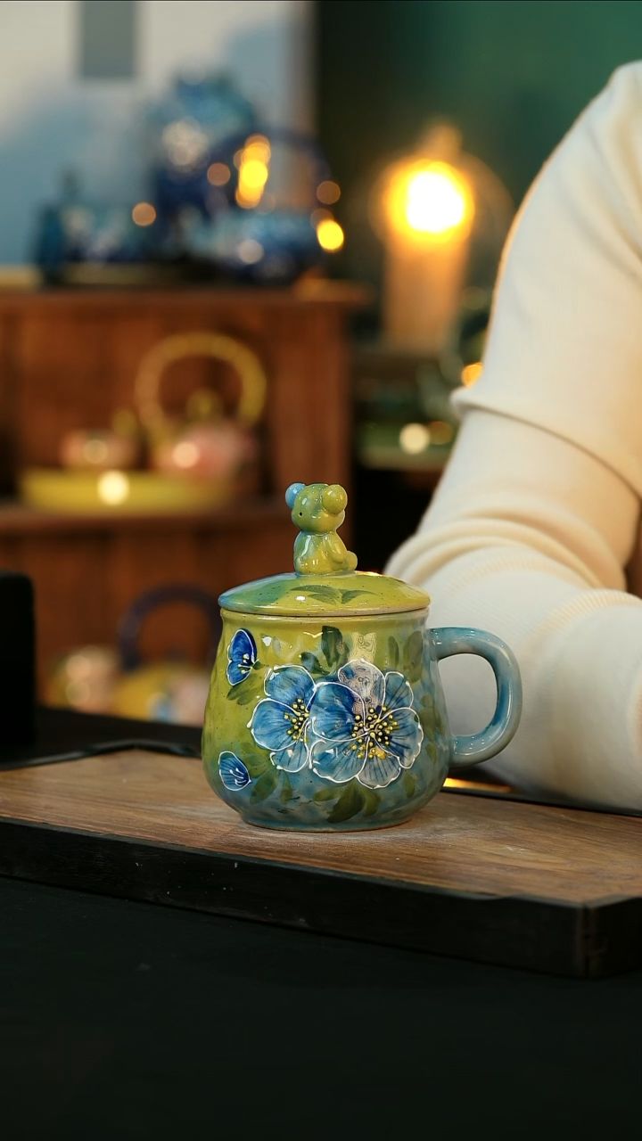 【闪购商品】杯手绘心瓷陶瓷浮力