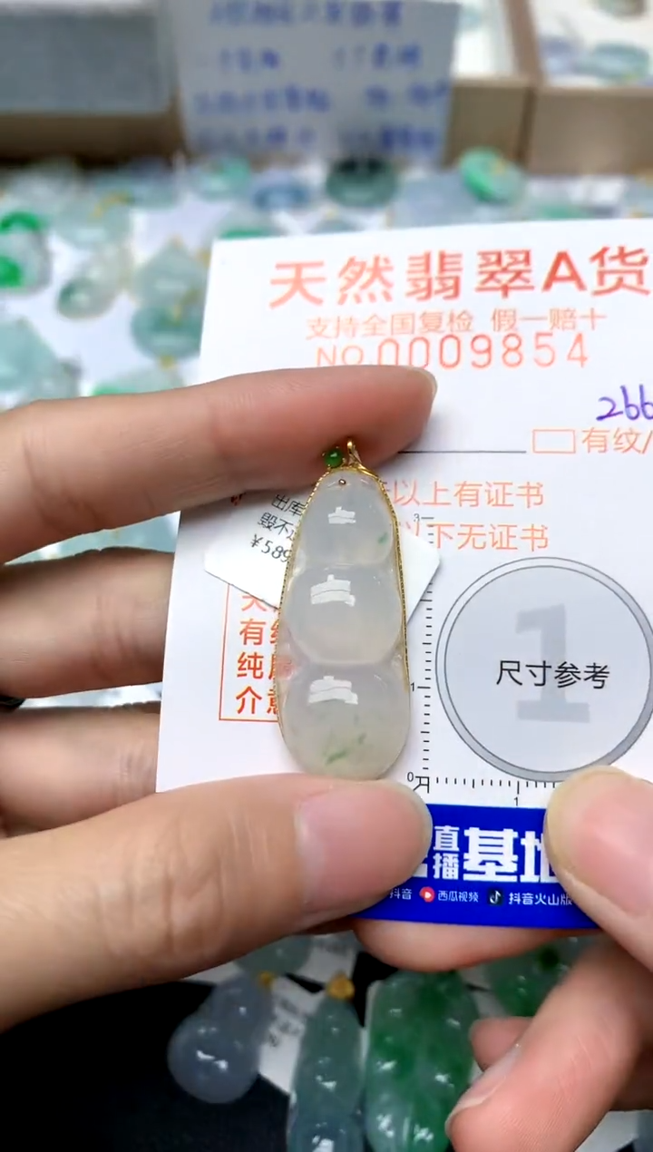 【闪购商品】翡翠颈饰18K金镶嵌266 天然A货翡翠