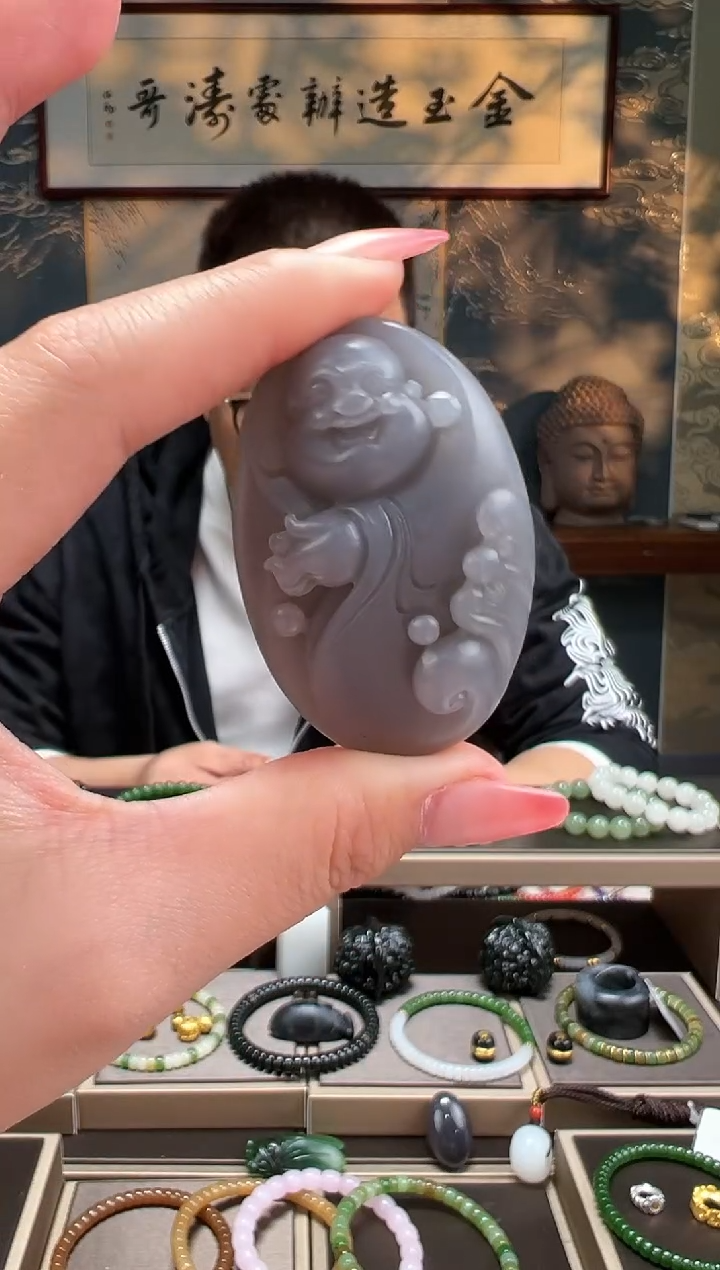 【闪购商品】和田玉手串未镶嵌烟紫佛