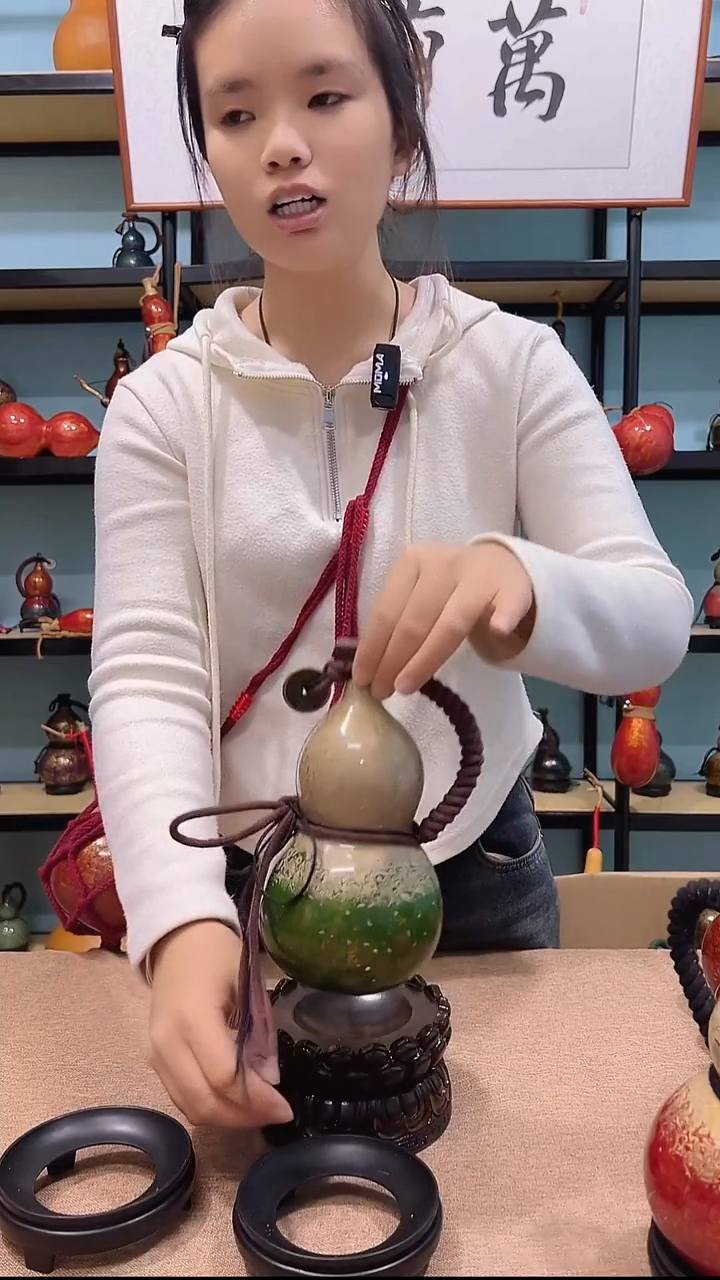 大漆工艺品大漆酒葫芦螺钿镶嵌500ML