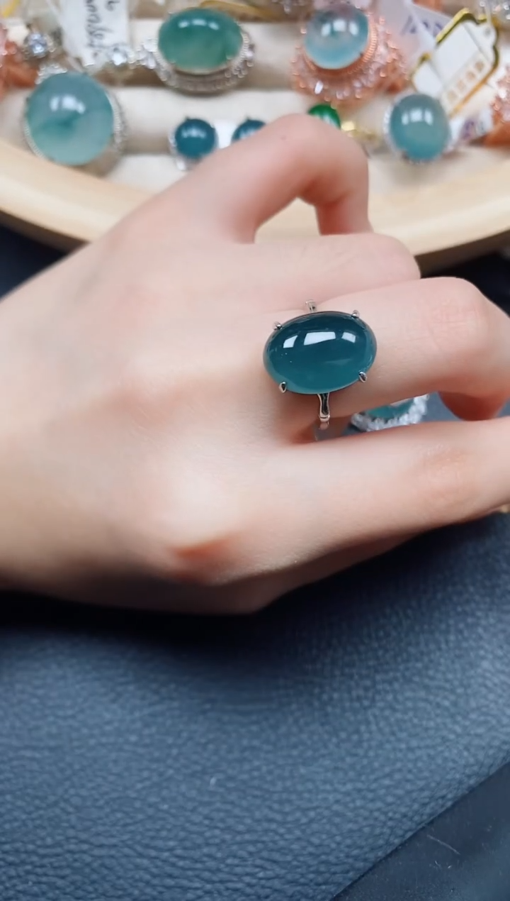 【闪购商品】翡翠戒指银S925镶嵌翡翠