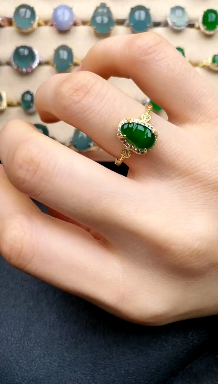 【闪购商品】翡翠戒指银S925镶嵌....