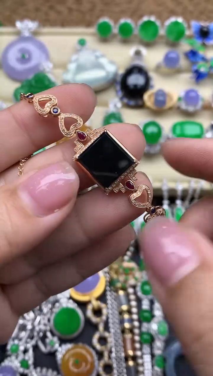 【闪购商品】翡翠手串18K金镶嵌599-中国好珍宝