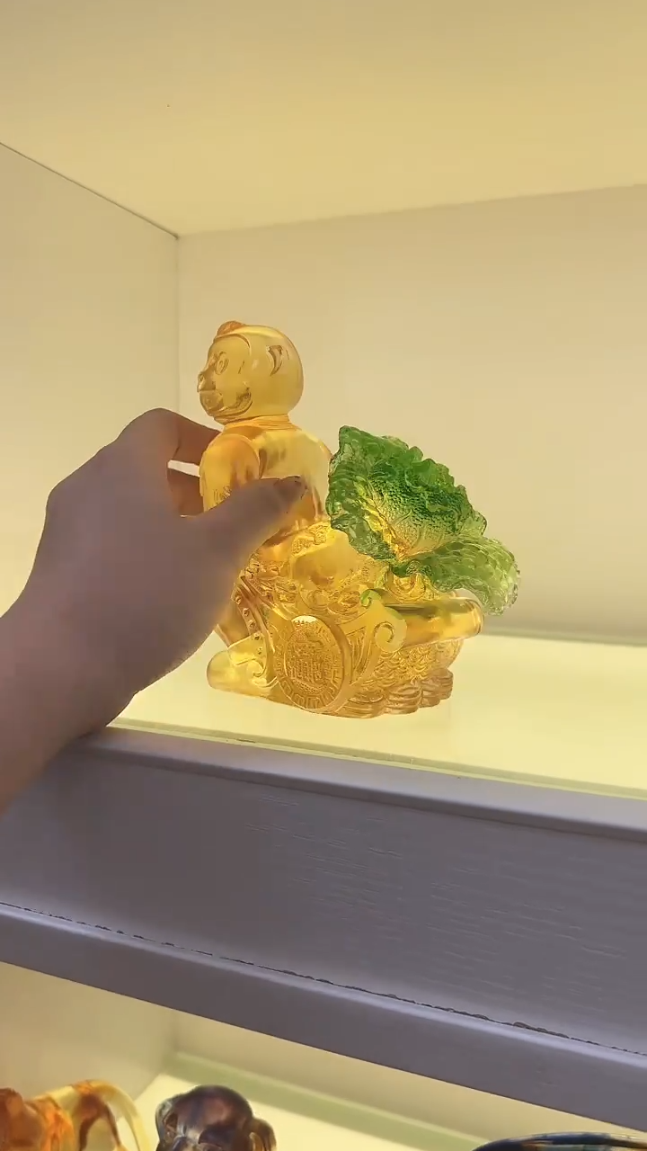 手工艺品琉璃百财猴