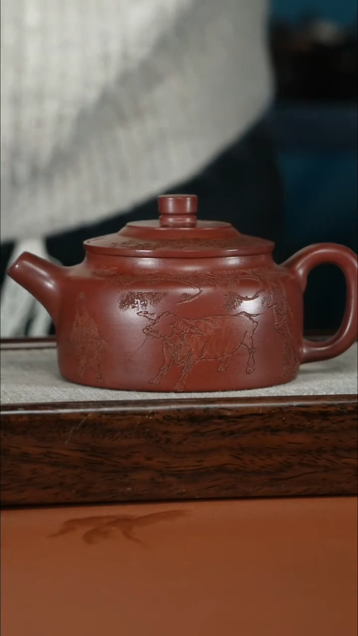 茶壶紫砂李传荣龙血砂牧童德中270CC