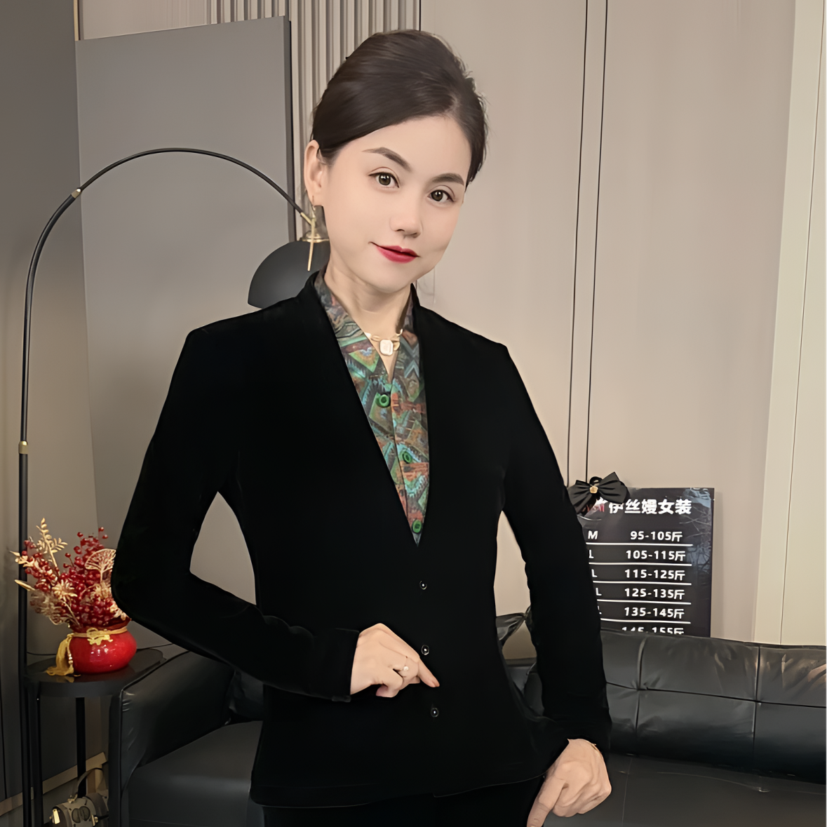 新款面膜丝绒时尚假俩件气质外套上衣洋气拼接假两件长袖上衣