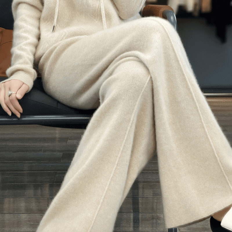【时尚百搭】 秋冬季新款羊毛100%显瘦阔腿裤气质休闲加厚 YC-9012