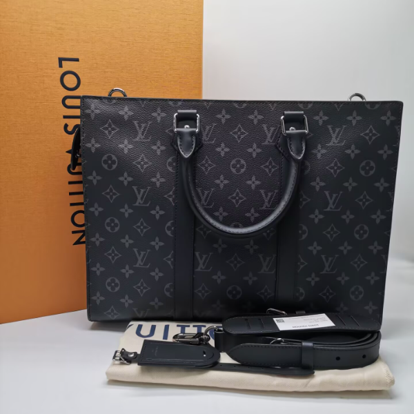 未使用 LouisVuitton/路易威登  18097 LV 黑老花手提公文包 SAC