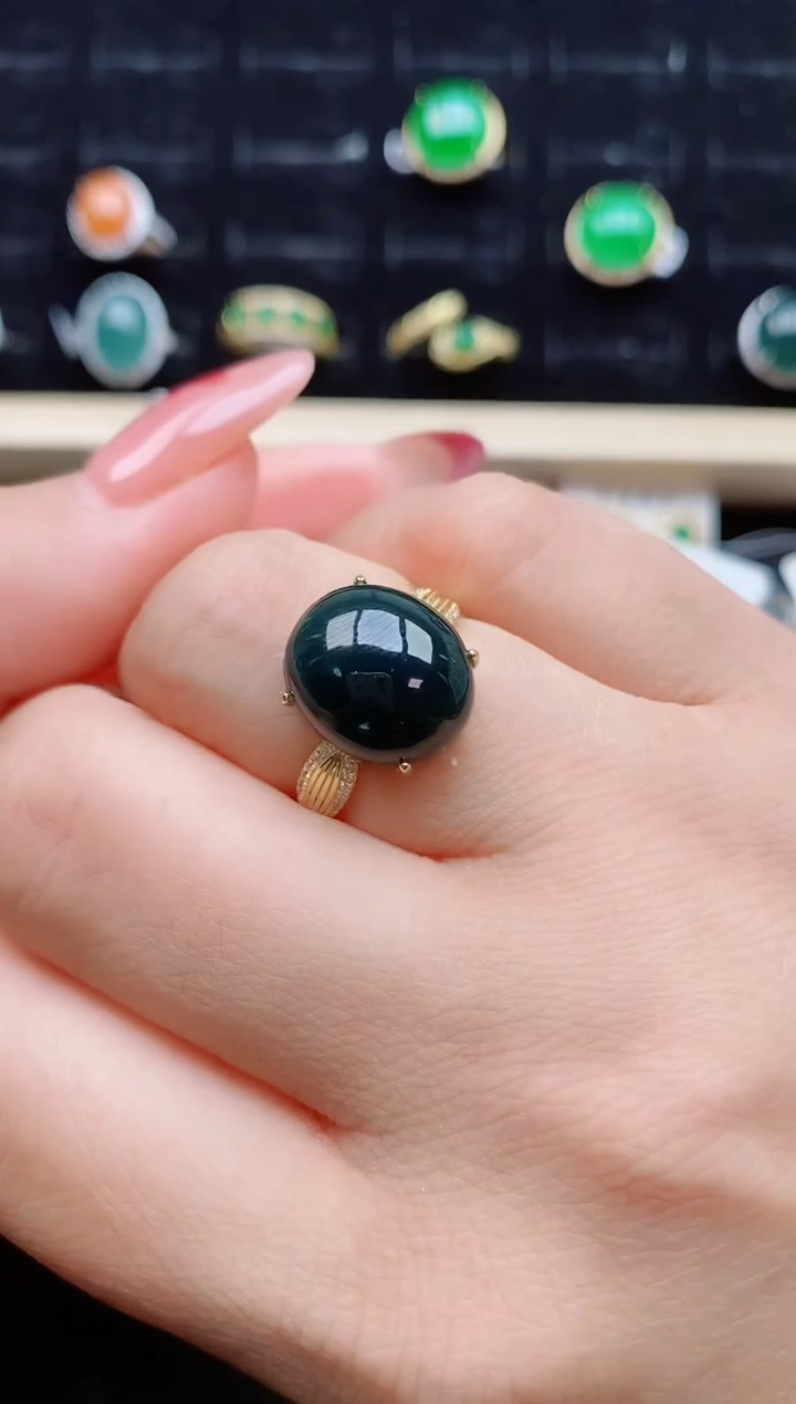 【闪购商品】翡翠戒指银S925镶嵌50850850