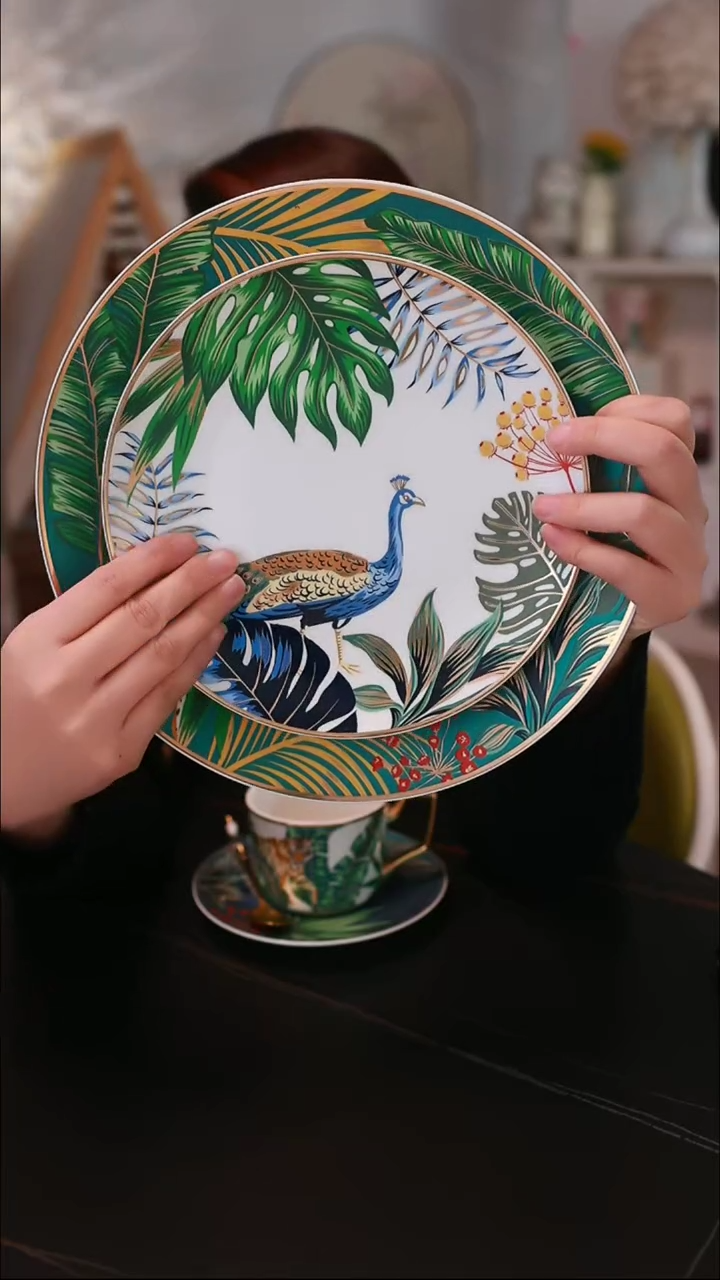 【闪购商品】····丛林草木绿大小盘E548