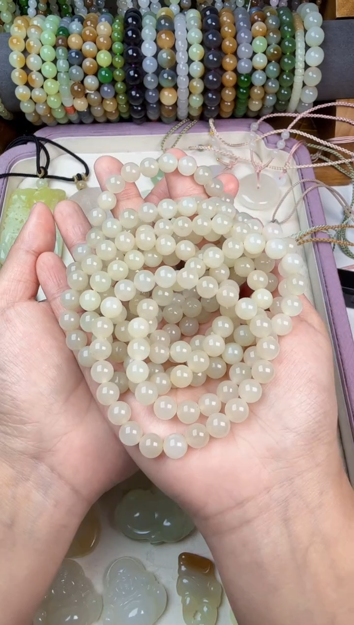 未镶嵌手串和田玉8mm手串多样性发其一
